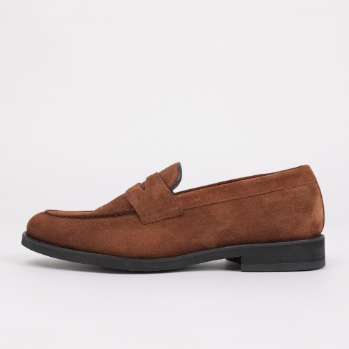 First Penny Loafer_Suede Red Brown